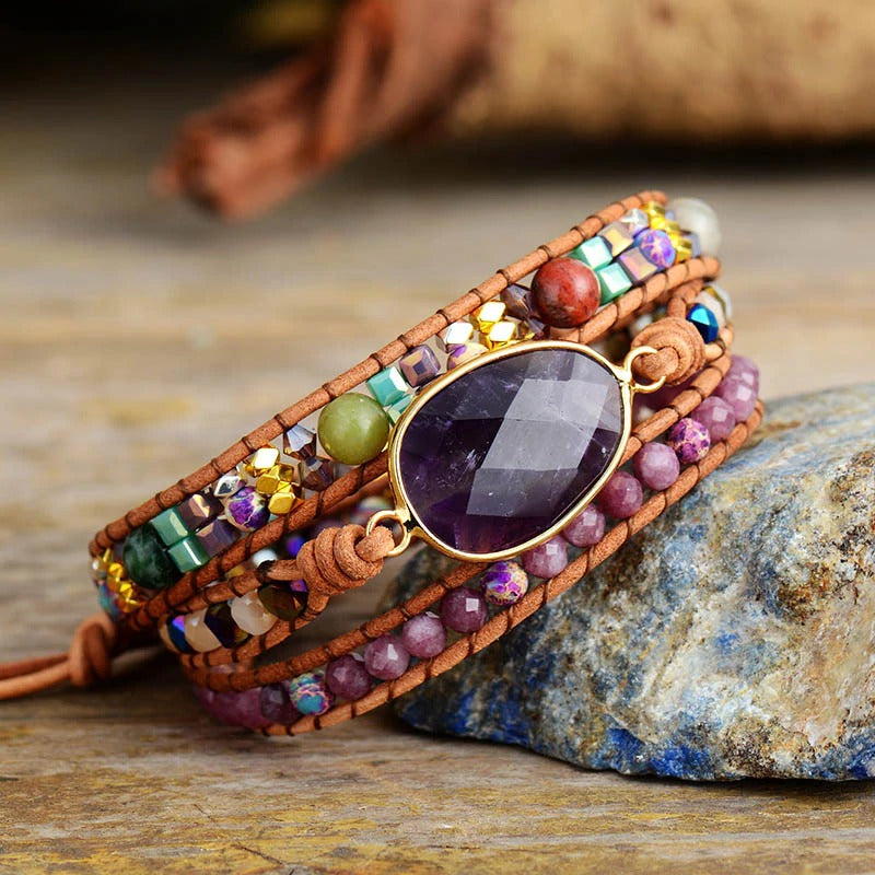 Amethyst &amp; Lepidolith Armband