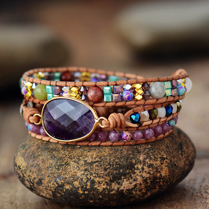 Amethyst &amp; Lepidolith Armband