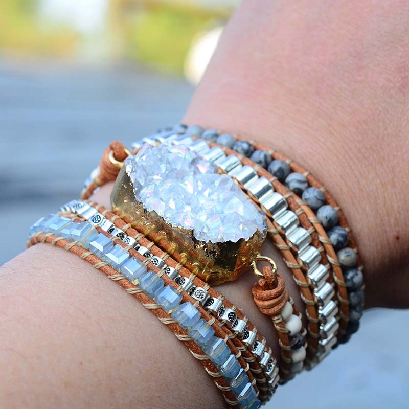 Celestine Druzy Wrap Bracelet