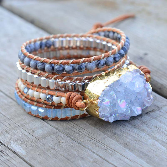 Celestine Druzy Wrap Bracelet