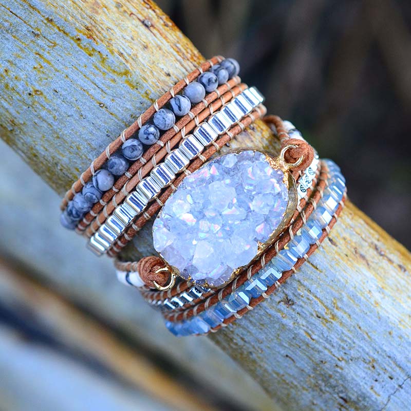 Celestine Druzy Wickelarmband