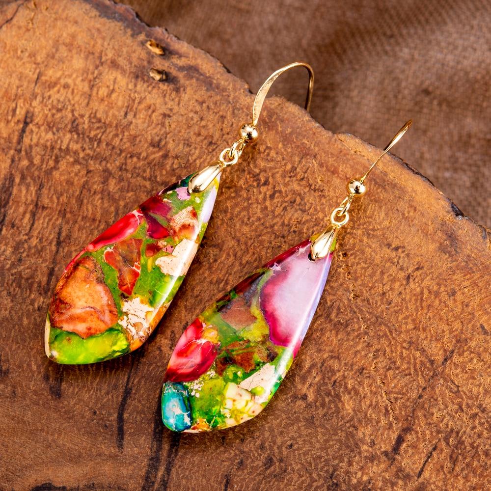 Intense Jasper Teardrop Earrings