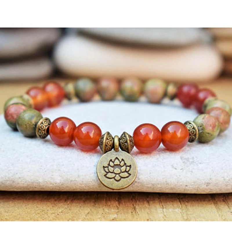 Jasper & Carnelian Mala Bead Bracelets