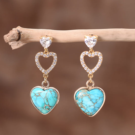 Enchanting Jasper Heart Earrings