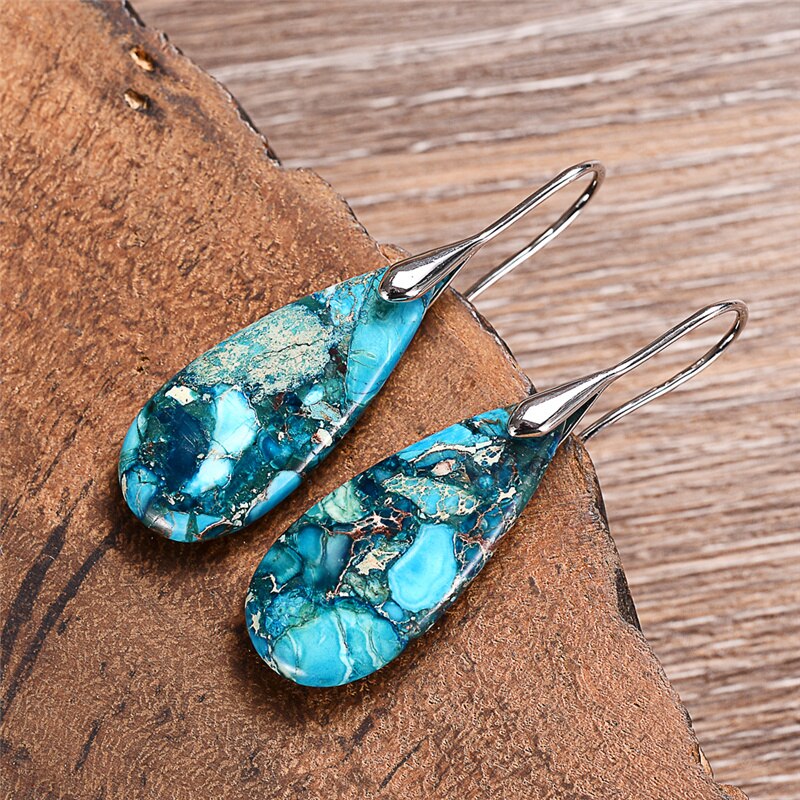 Ocean Regalite Drop Earrings