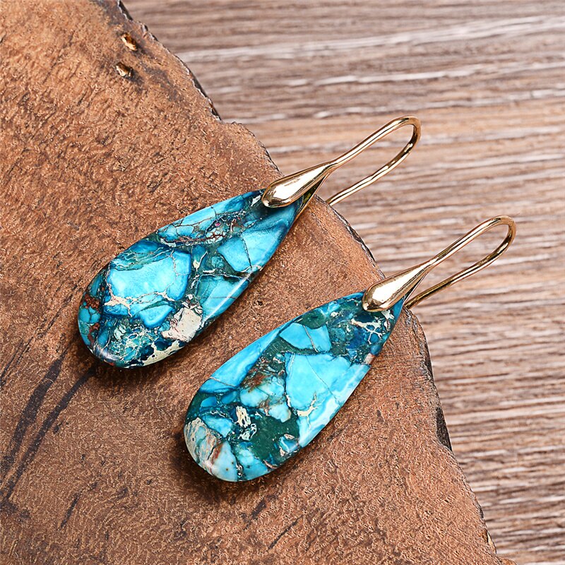 Ocean Regalite Drop Earrings