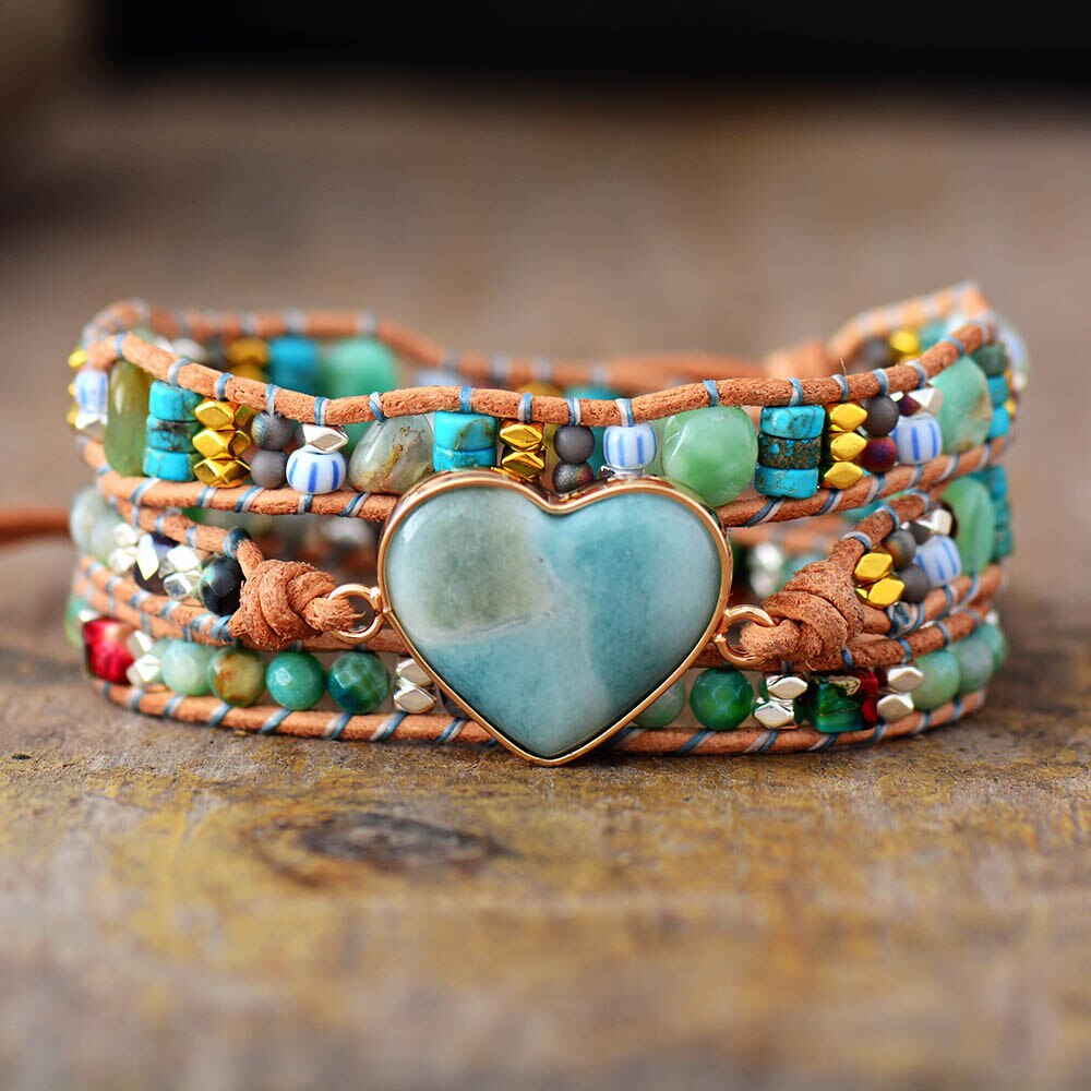 Amazonite Love Protection Wrap Bracelet