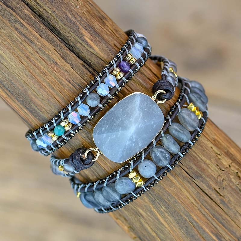 Labradorite Protection Wrap Bracelet