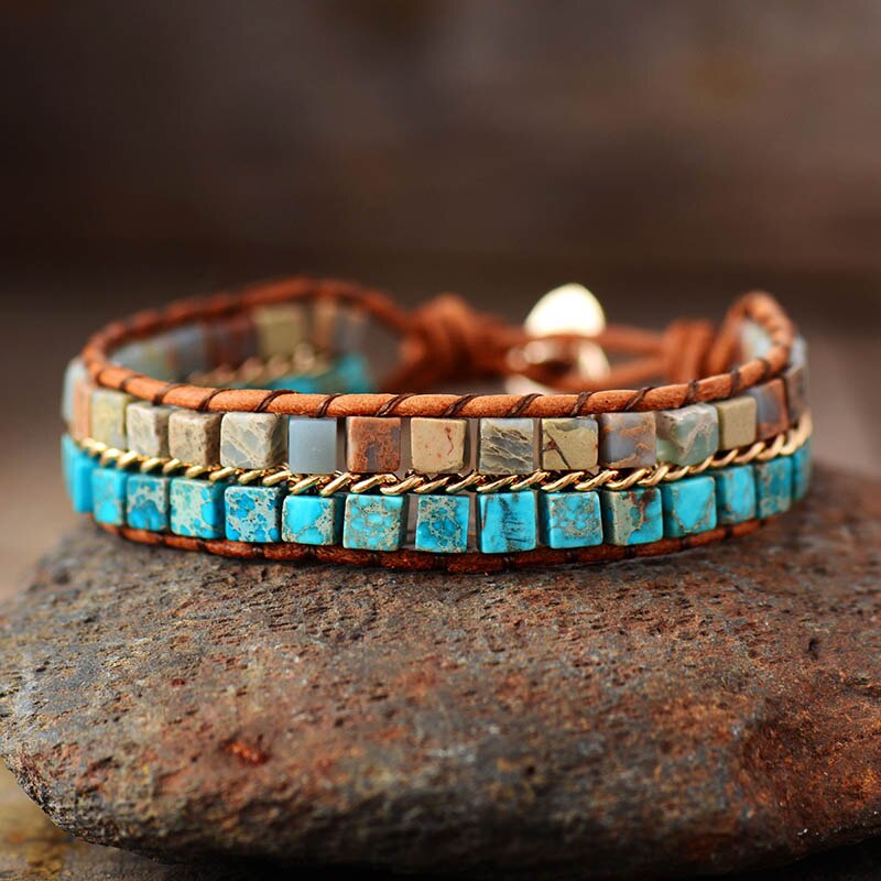 Classic Bohemian Jasper Wrap Bracelet