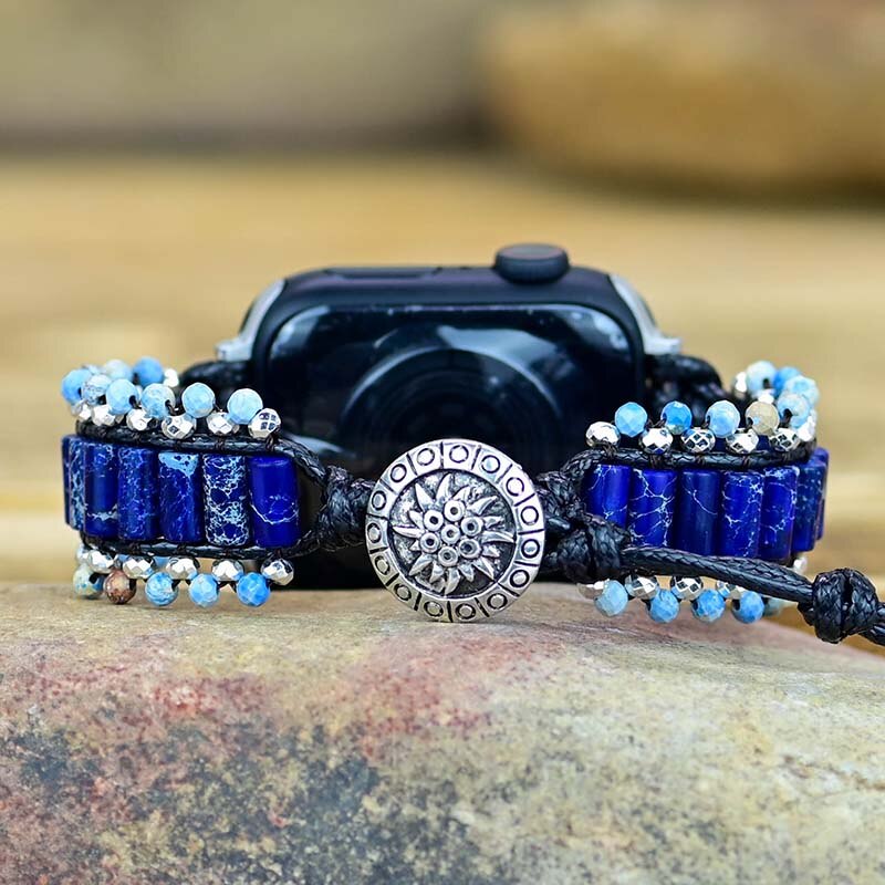 Blue Hematite Apple Watch Strap