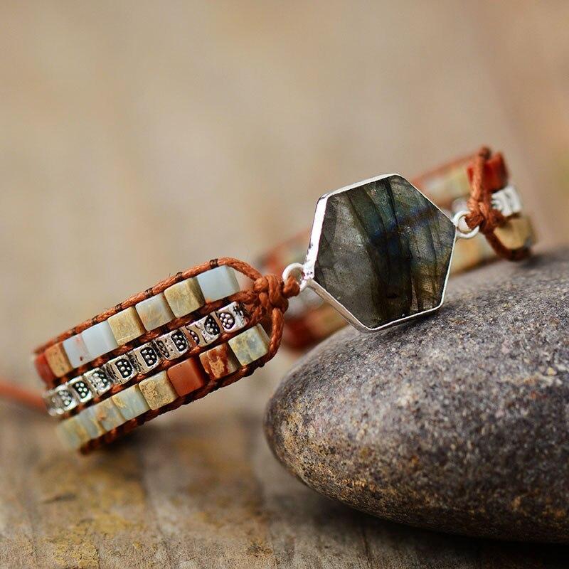 Labradorite Hexagon Bracelet