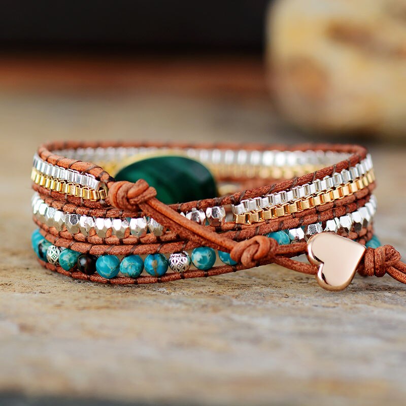 Intense Malachite Wrap Bracelet