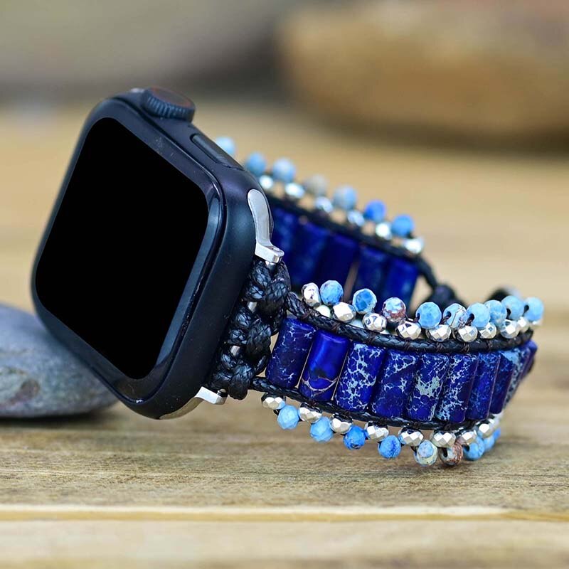 Blaues Hämatit-Armband für die Apple Watch