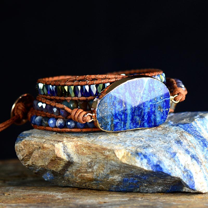 Lapislazuli-Schutz-Wickelarmband