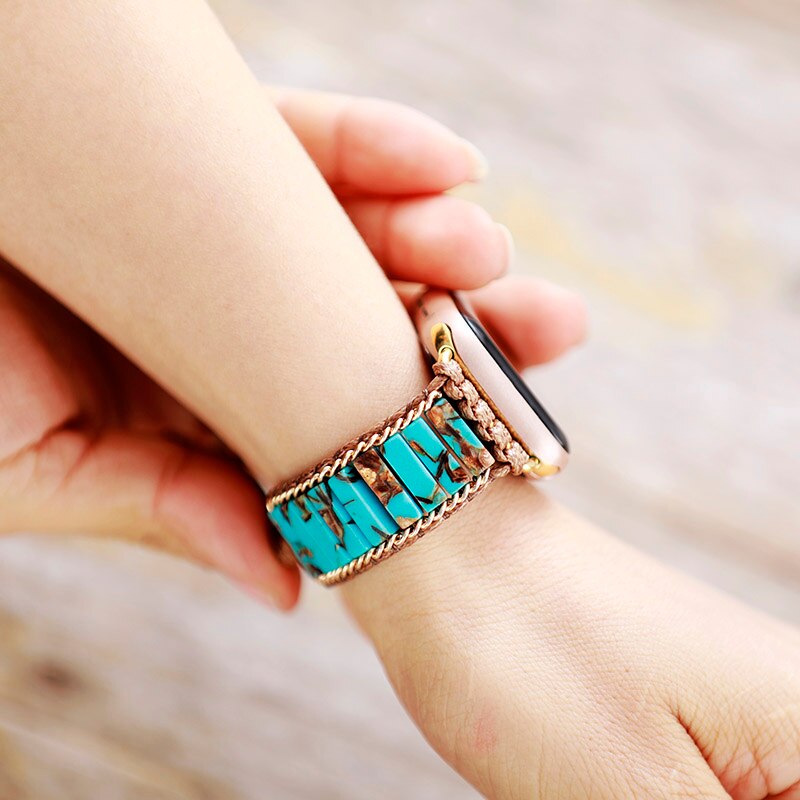 Amazonit-Armband für die Apple Watch