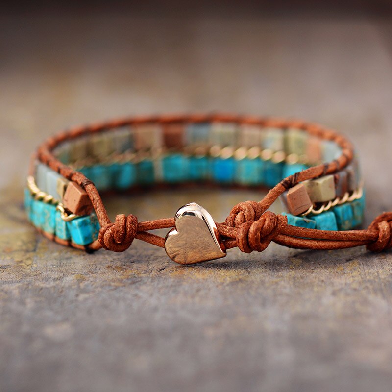 Classic Bohemian Jasper Wrap Bracelet