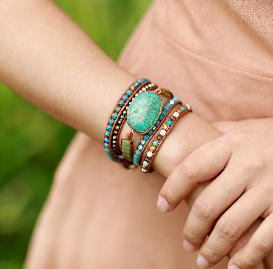 Ocean Jasper Wrap Bracelet