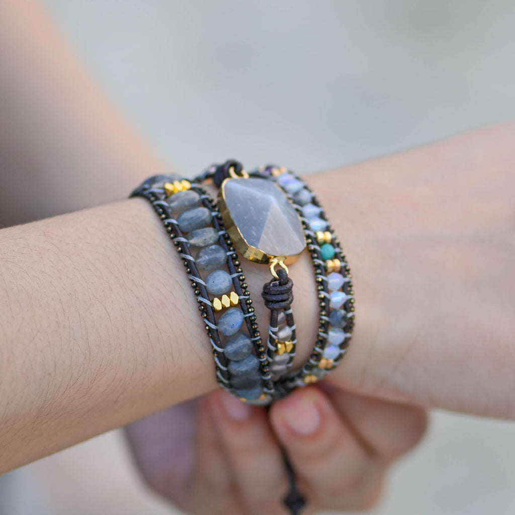 Labradorite Protection Wrap Bracelet