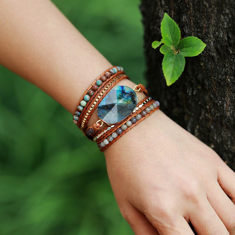 Labradorite top Wrap Bracelet