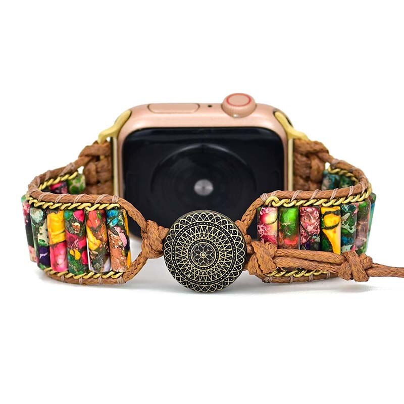 Colorful Jasper Apple Watch Wrap bracelet