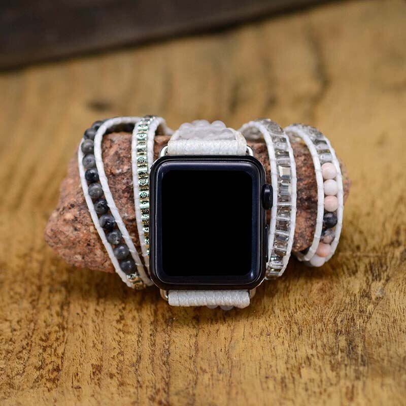 Handmade White Labradorite Apple Watch Strap