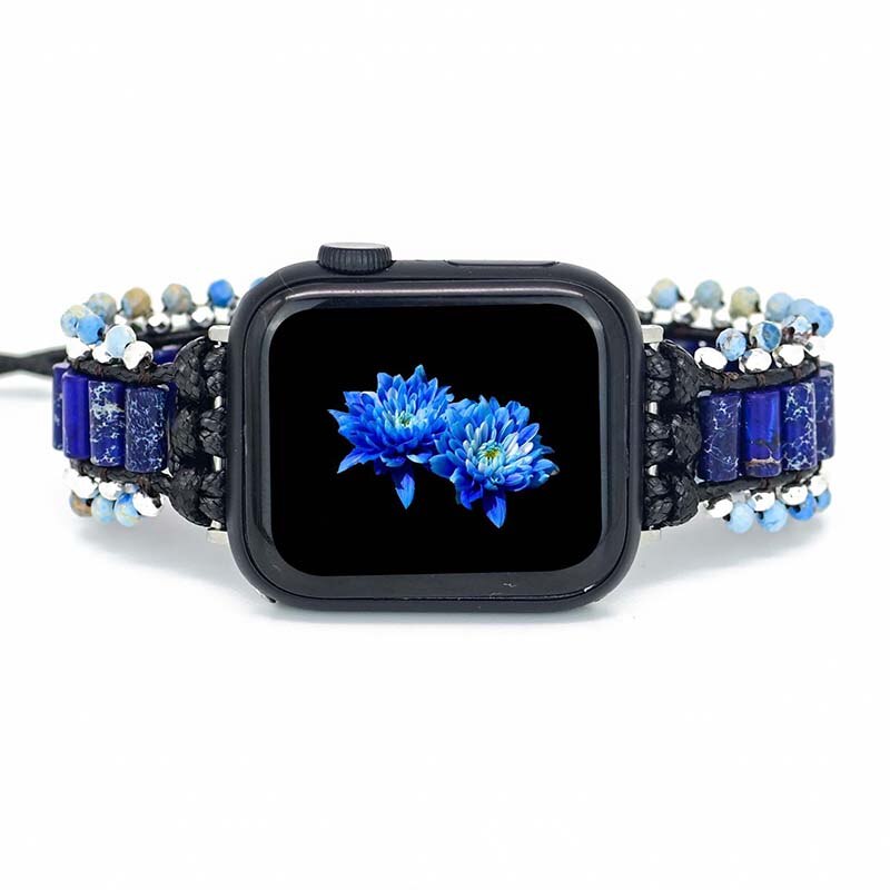 Blaues Hämatit-Armband für die Apple Watch