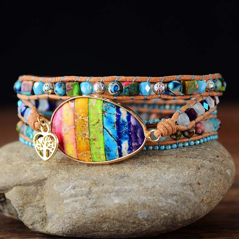 Chakra-Heilungs-Wickelarmband 