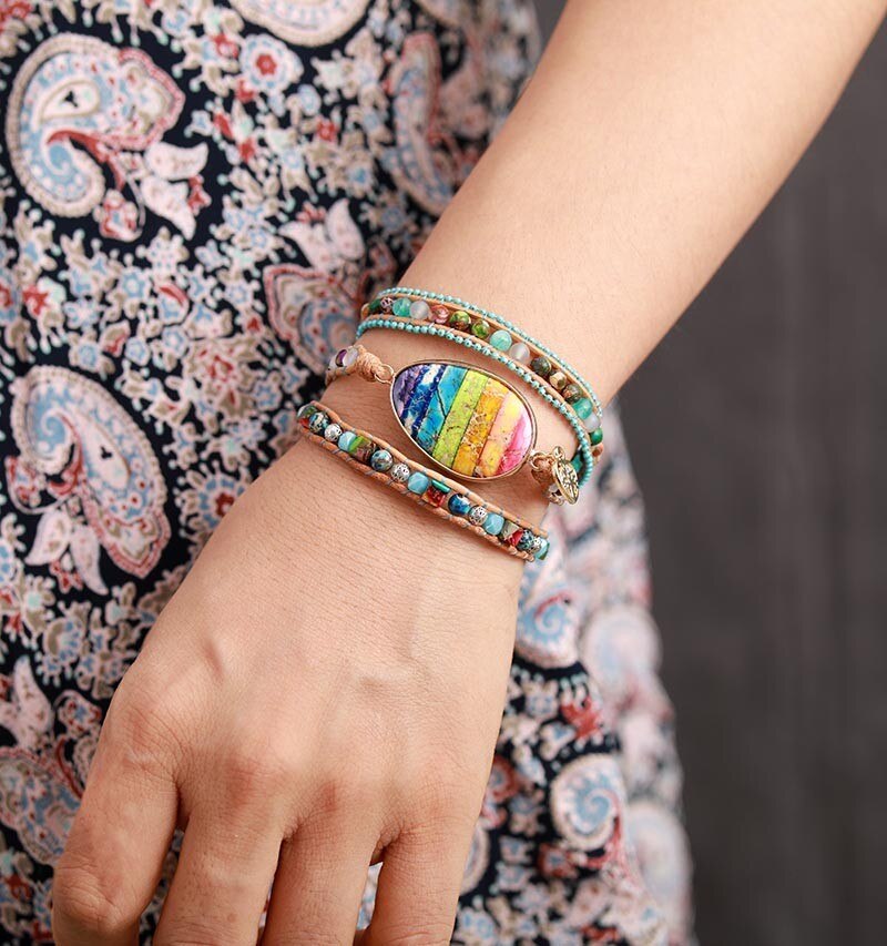 Chakra-Heilungs-Wickelarmband 