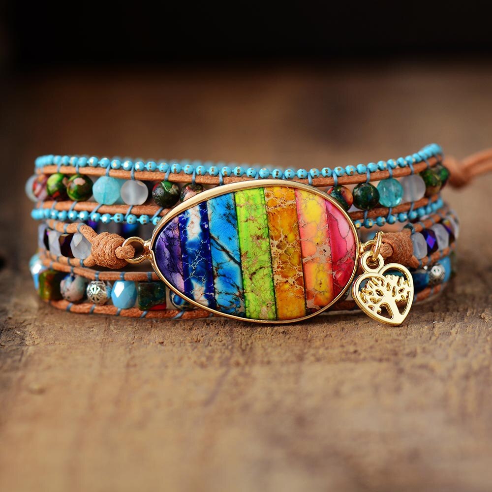 Chakra-Heilungs-Wickelarmband 