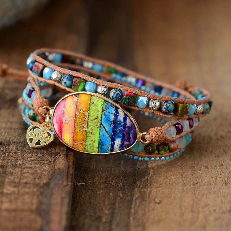 Chakra-Heilungs-Wickelarmband 