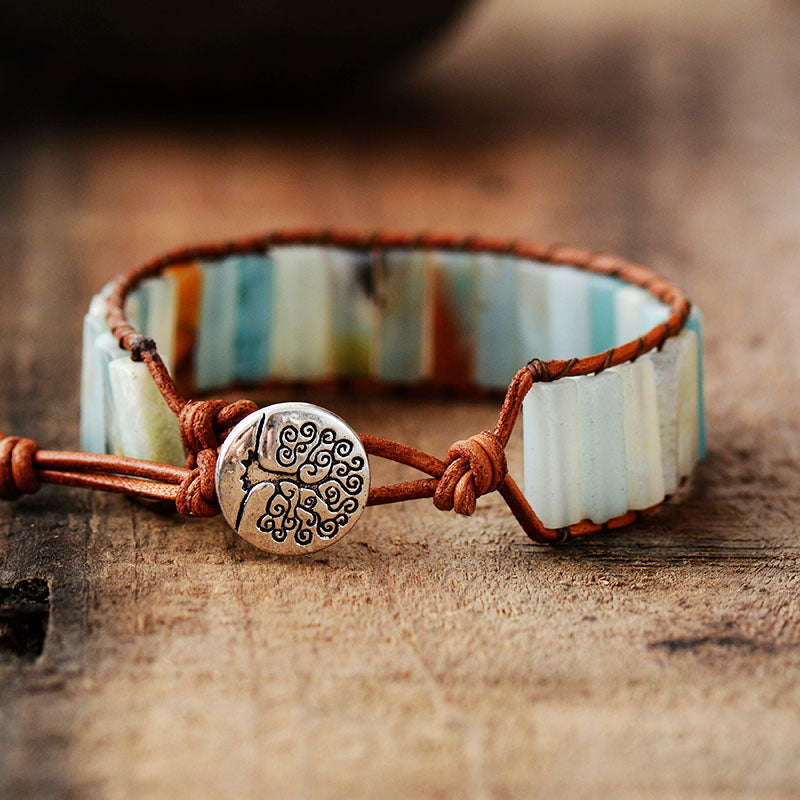 Leather Tree Of Life Bracelet