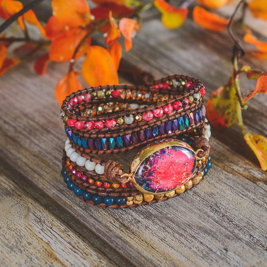 Fire Imperial Jasper Wrap Bracelet