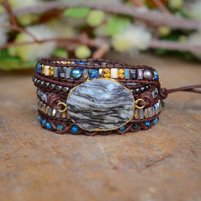 Zebra Jasper Wrap Bracelet