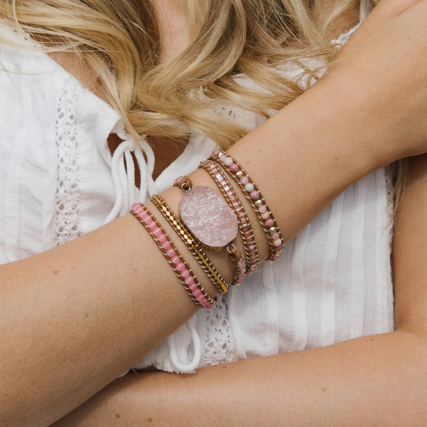 Rose Quartz Heart Chakra Bracelet