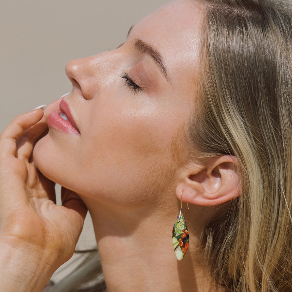 Sunny Jasper Teardrop Earrings