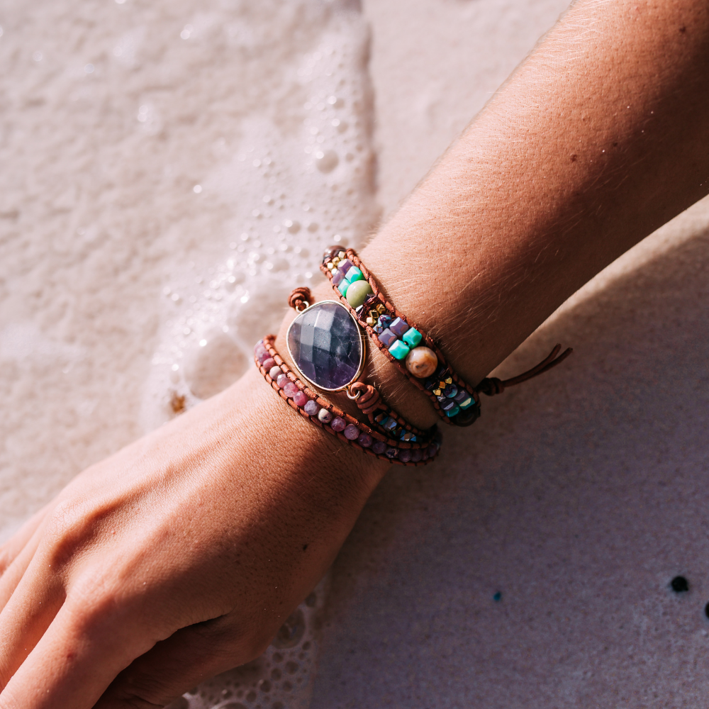 Amethyst & Lepidolite Bracelet