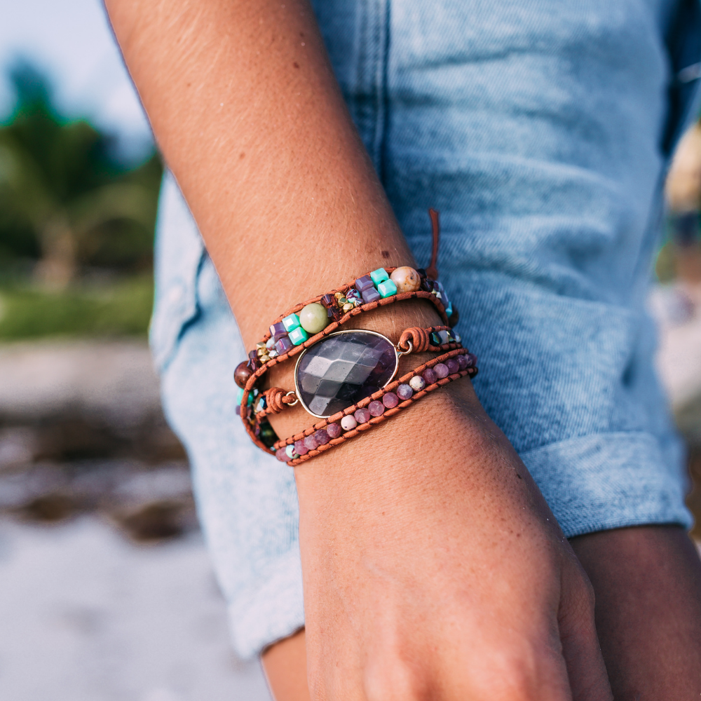 Amethyst & Lepidolite Bracelet