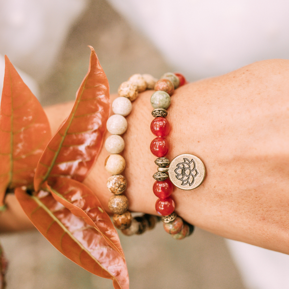 Jasper & Carnelian Mala Bead Bracelets