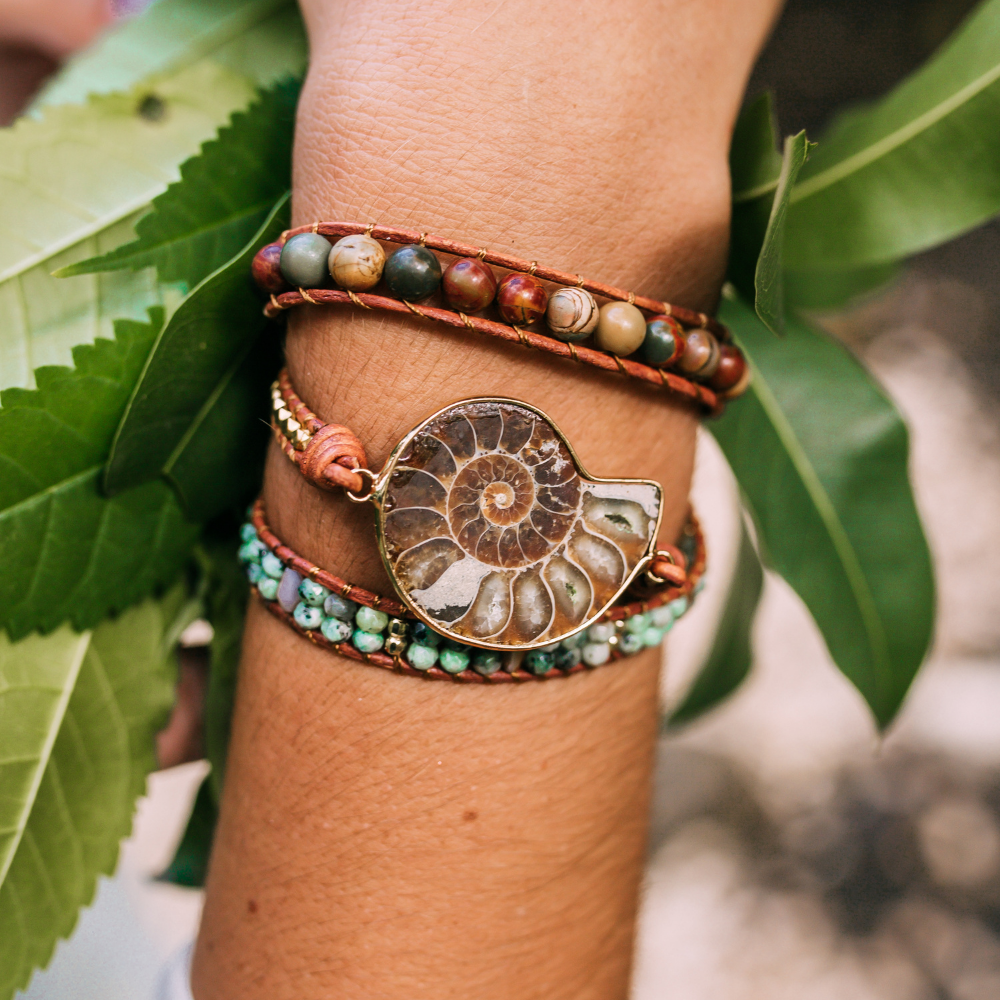 Ammonite fossil bracelet