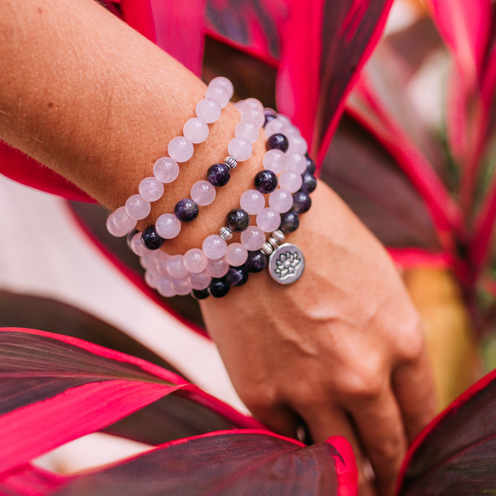 Rose Quartz & Amethyst Mala Prayer