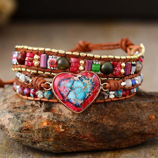 Jasper Love Protection Wrap Bracelet