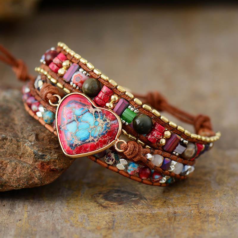 Jasper Love Protection Wrap Bracelet