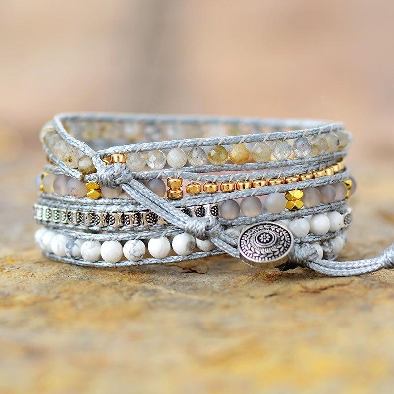 Natural Rose Quartz Wrap Bracelet