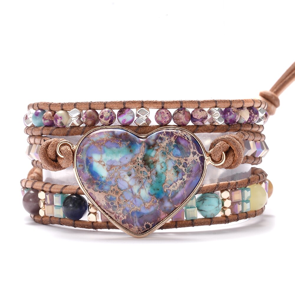 Jasper Love Wrap Bracelet