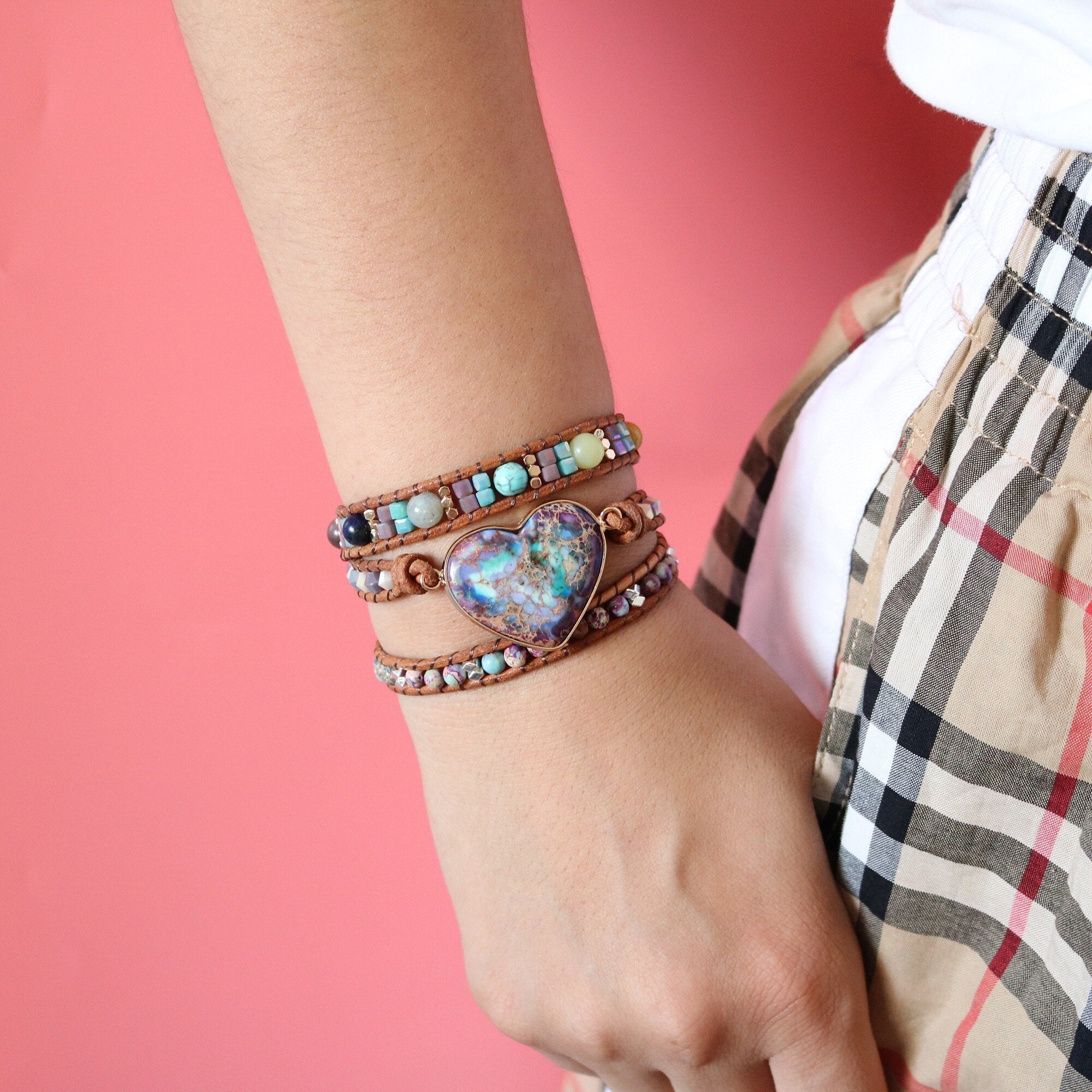 Jasper Love Wrap Bracelet