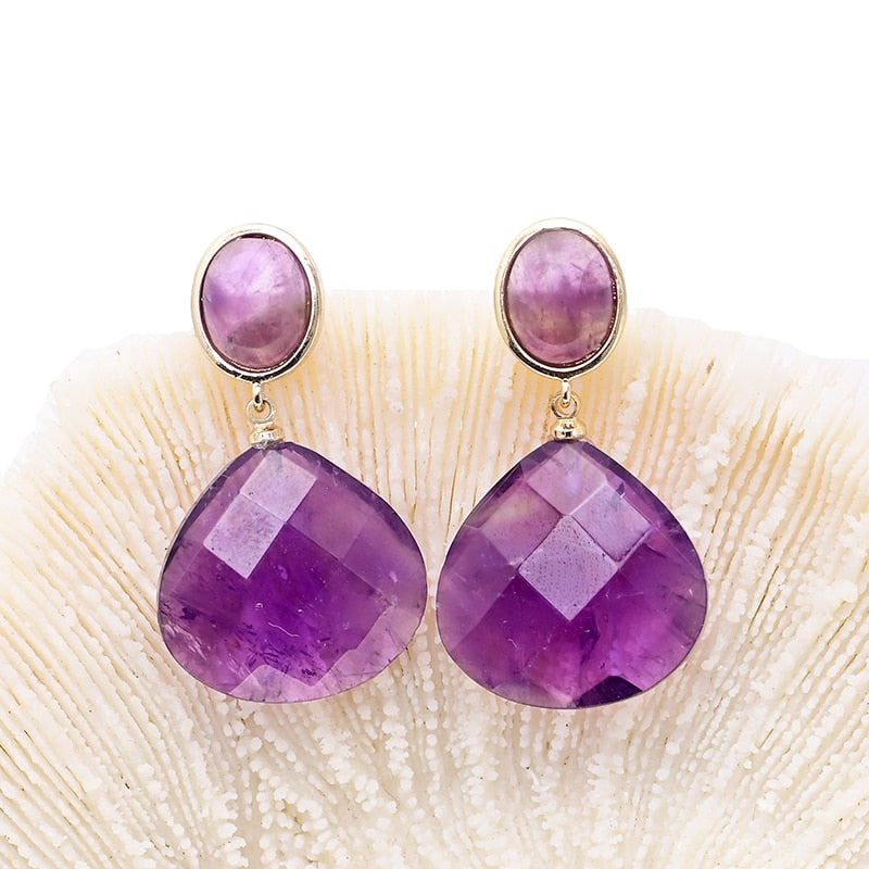 Amethyst Wassertropfen Ohrringe
