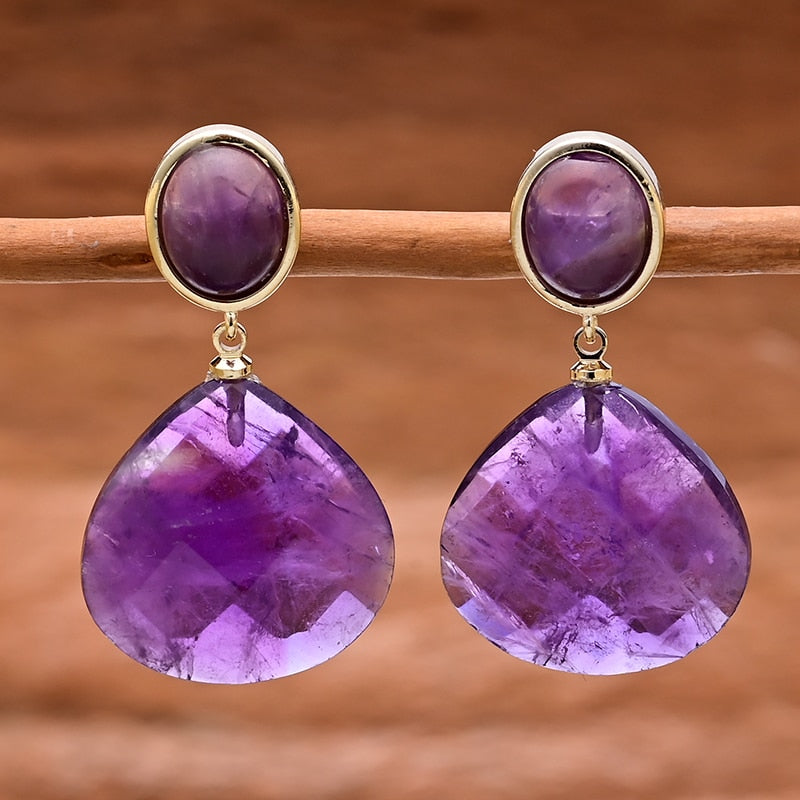Amethyst Wassertropfen Ohrringe