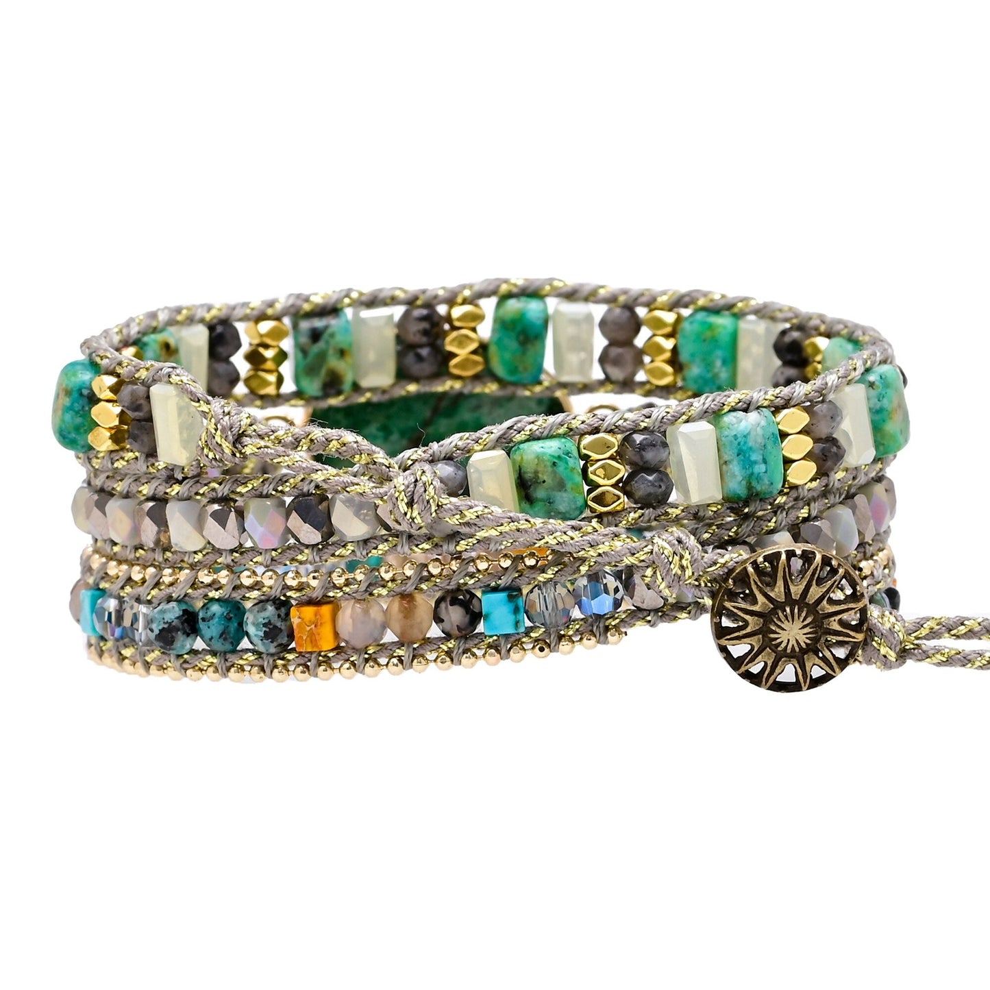 Green Mica Wrap Bracelet