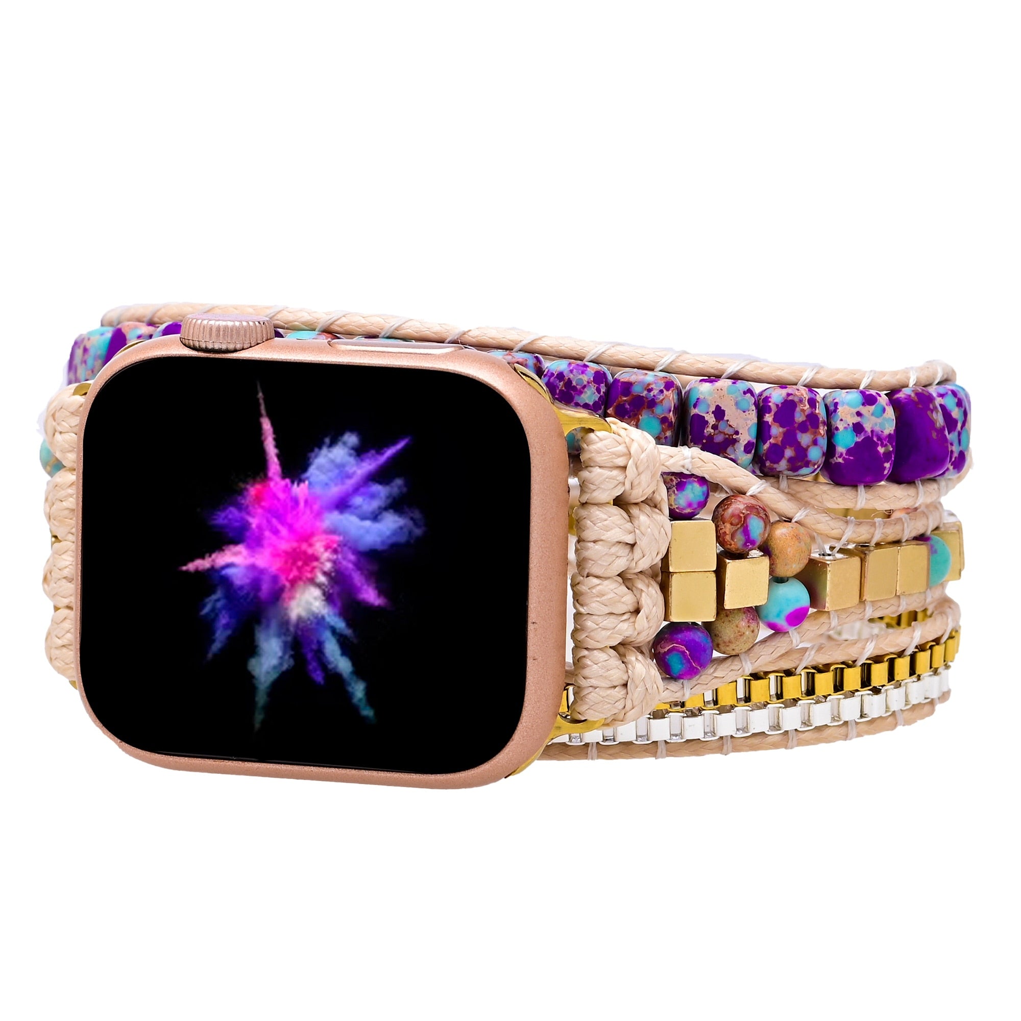 Lilafarbenes Imperial-Jaspis-Armband für die Apple Watch