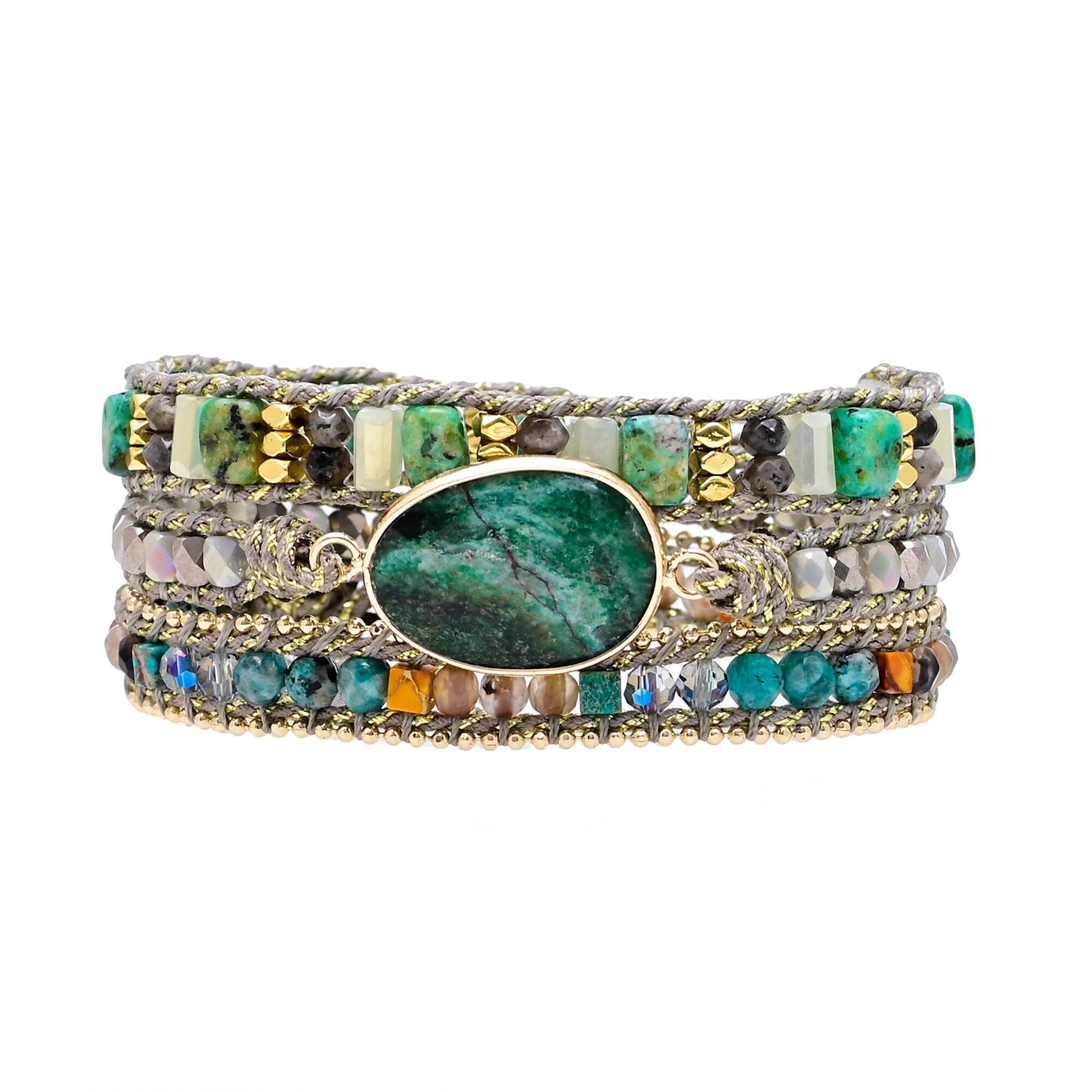 Green Mica Wrap Bracelet